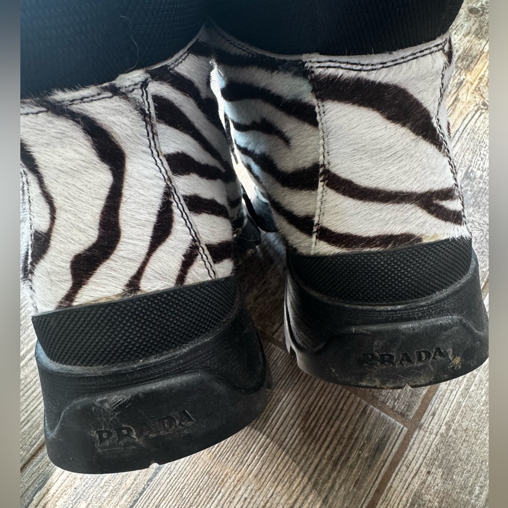 PRADA Tall Zebra Fur Riding Boots 37.5 - Picture 4 of 7